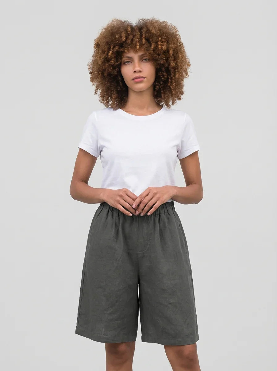 Women's High Waisted Summer Shorts with Elastic Waistband-Omni Prime Goods