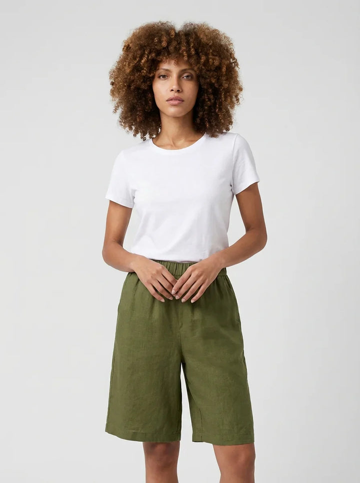 Women's High Waisted Summer Shorts with Elastic Waistband-Omni Prime Goods