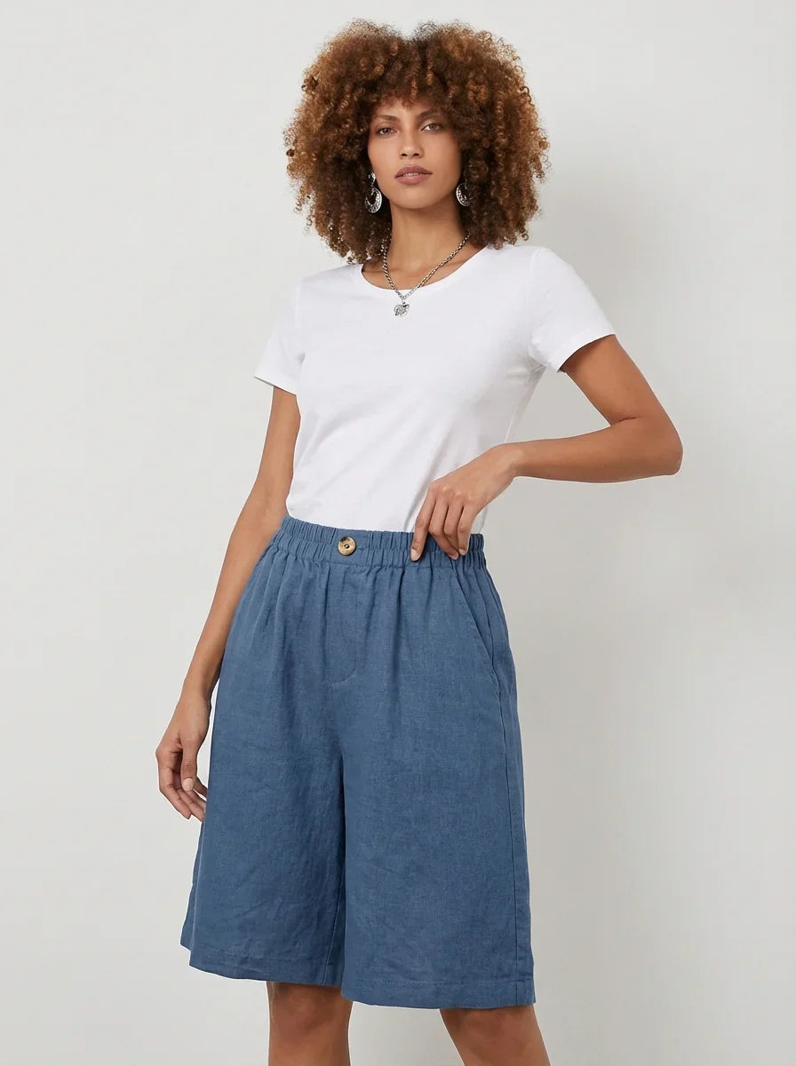 Women's High Waisted Summer Shorts with Elastic Waistband-Omni Prime Goods