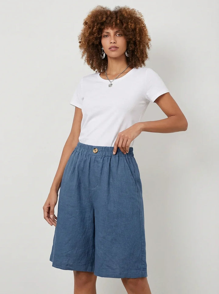 Women's High Waisted Summer Shorts with Elastic Waistband-Omni Prime Goods