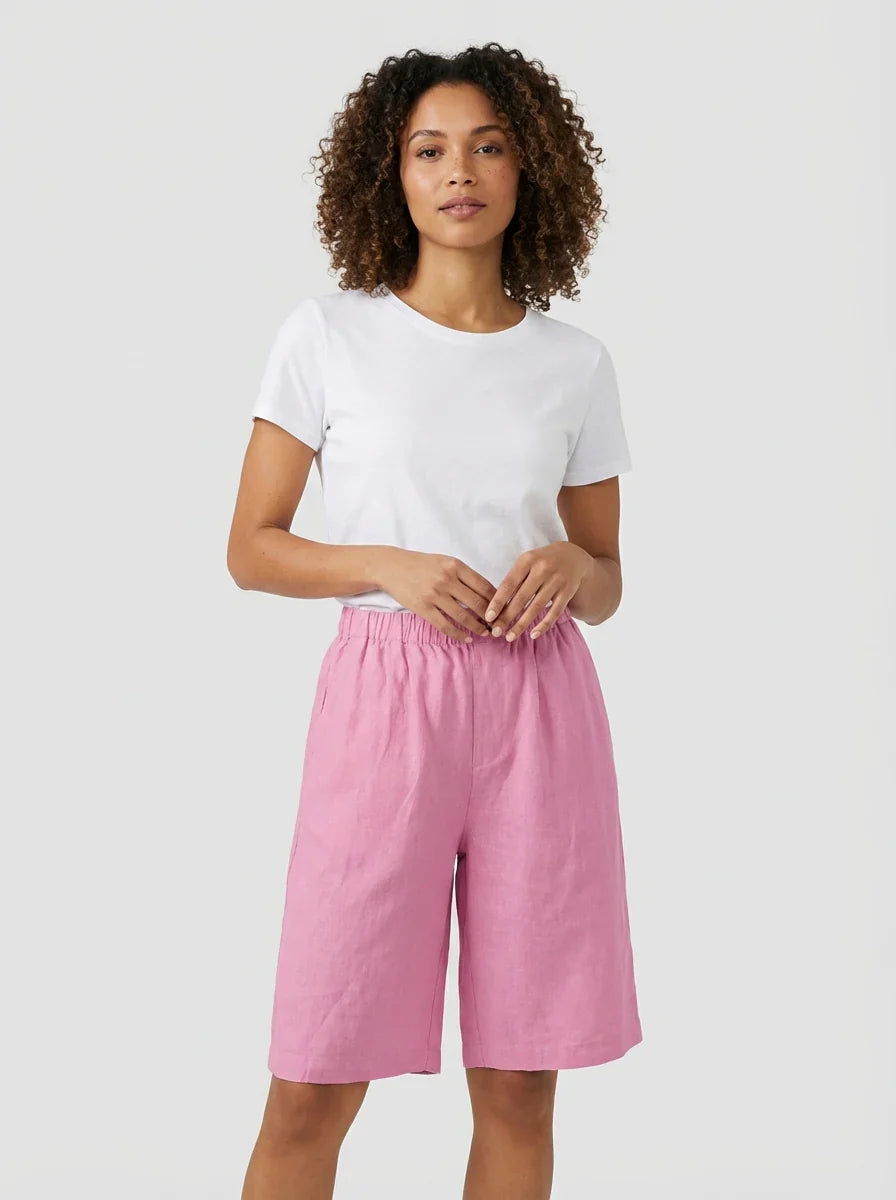 Women's High Waisted Summer Shorts with Elastic Waistband-Omni Prime Goods