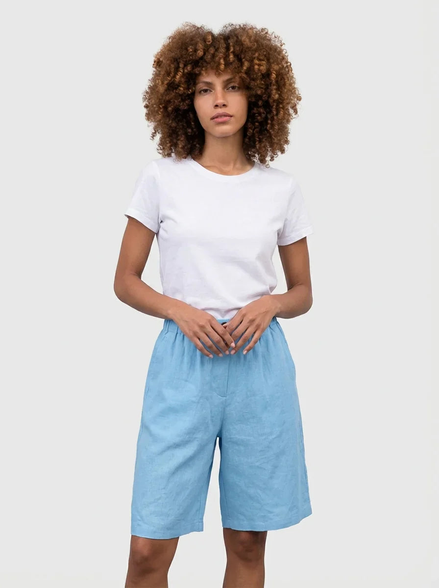 Women's High Waisted Summer Shorts with Elastic Waistband-Omni Prime Goods