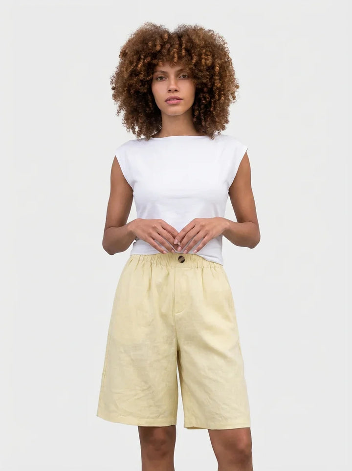 Women's High Waisted Summer Shorts with Elastic Waistband-Omni Prime Goods