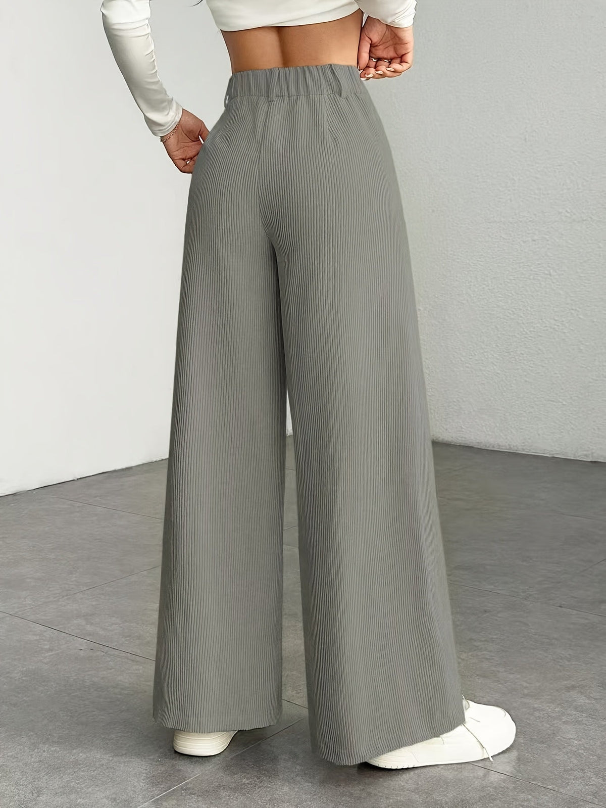 Women's High-Waisted Wide Leg Trousers-Omni Prime Goods