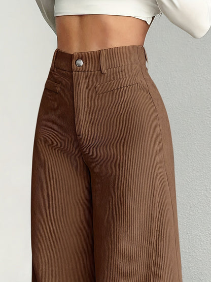 Women's High-Waisted Wide Leg Trousers-Omni Prime Goods