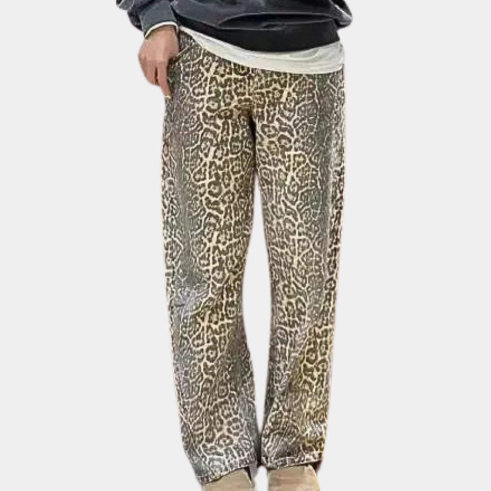 Women's Leopard Print Lounge Trousers - Stylish and Comfortable-Omni Prime Goods
