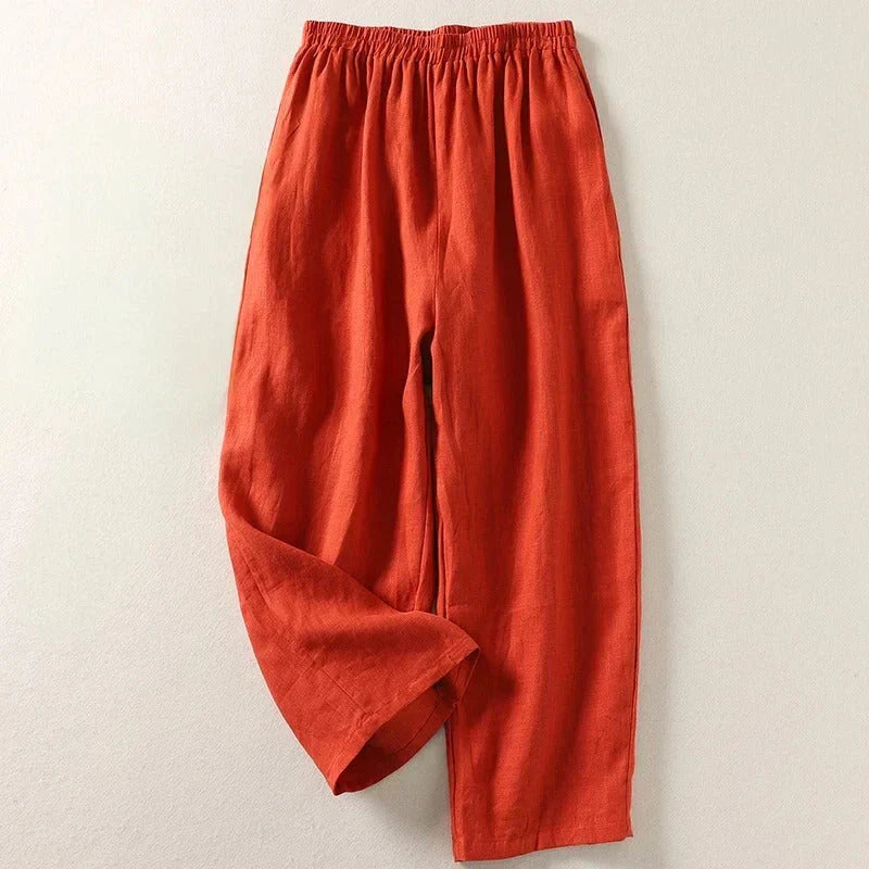 Women's Lightweight Linen Pants Set - 5 Pack Trousers