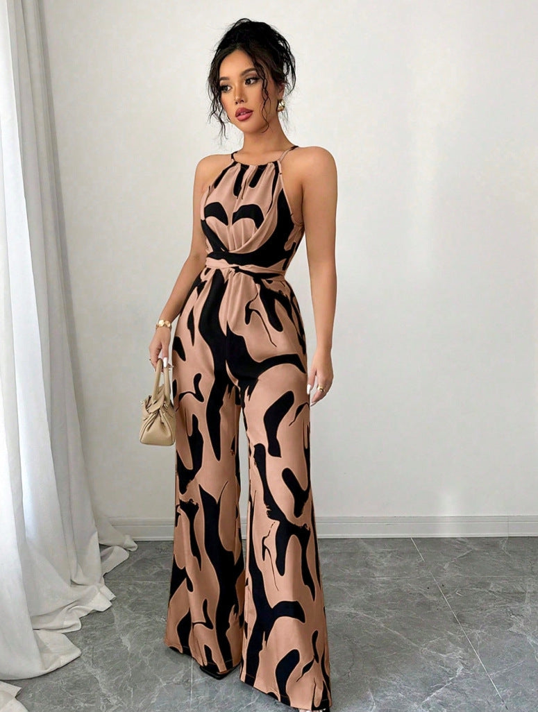 Women's Lightweight Printed Casual Summer Jumpsuit-Omni Prime Goods