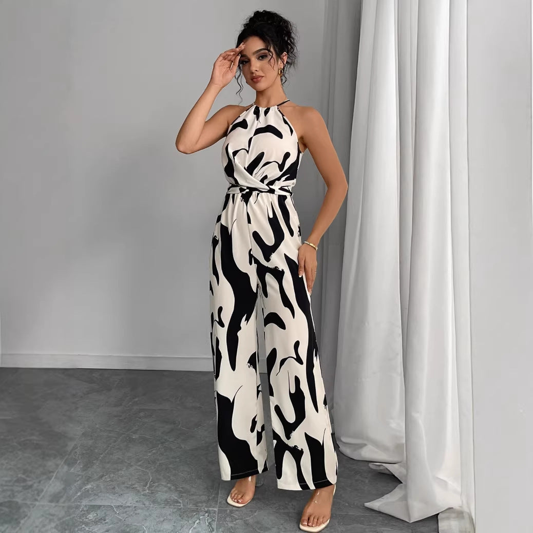 Women's Lightweight Printed Casual Summer Jumpsuit-Omni Prime Goods