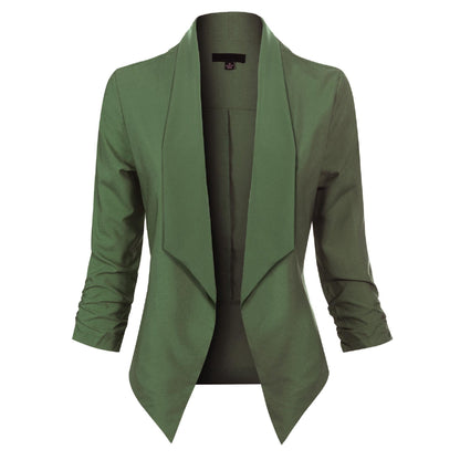 Women's Long Sleeve Open-Front Blazer-Omni Prime Goods
