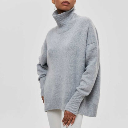 Women's Long-Sleeve Roll-Neck Knit Sweater-Omni Prime Goods