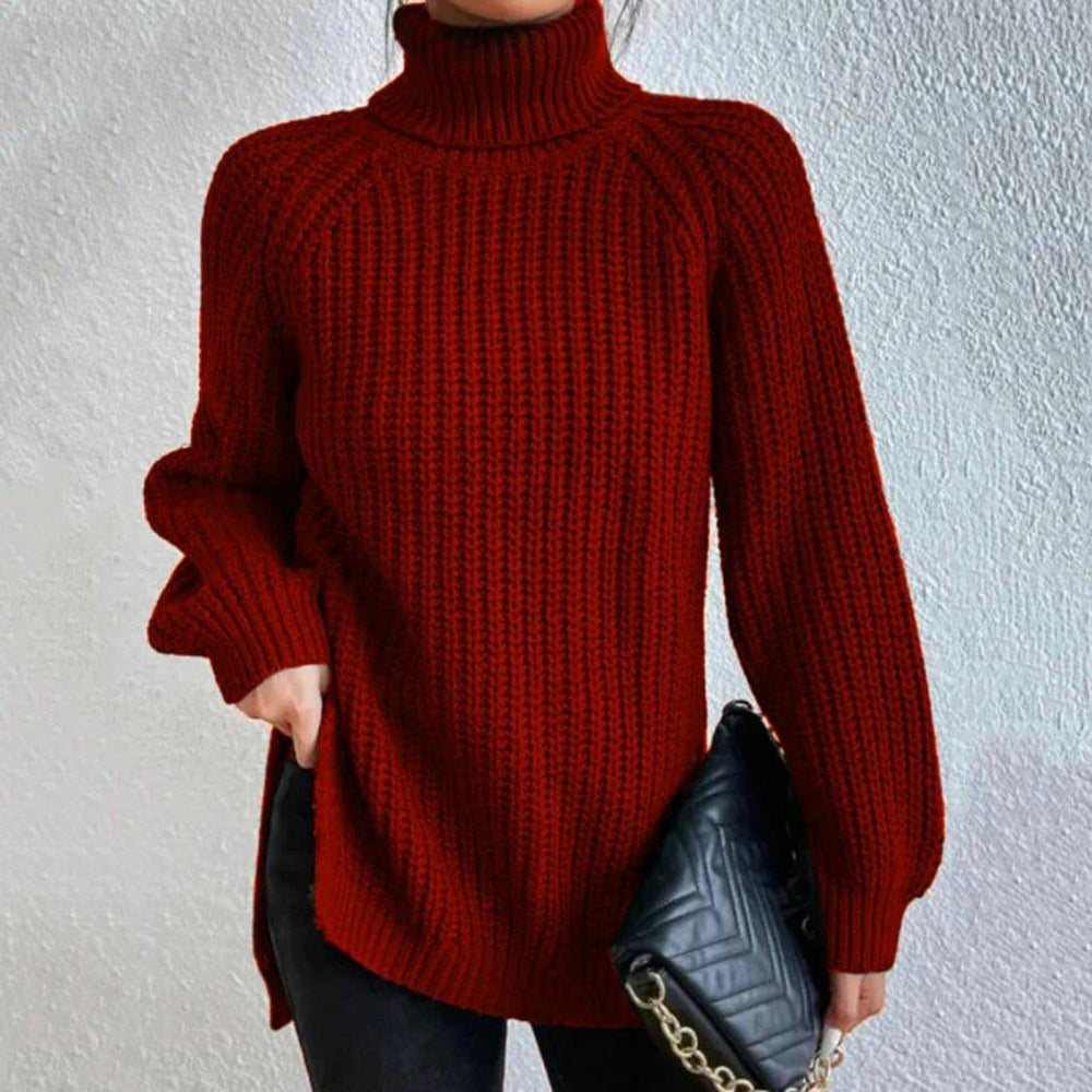 Women's Modern Loose Fit Roll Neck Sweater-Omni Prime Goods