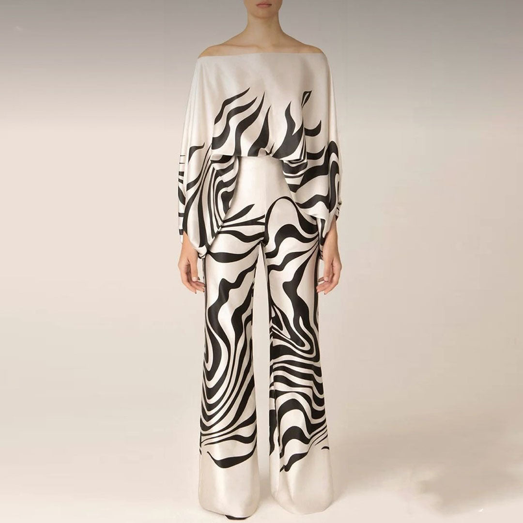 Women's Off Shoulder Long Sleeve Two Piece Outfit-Omni Prime Goods