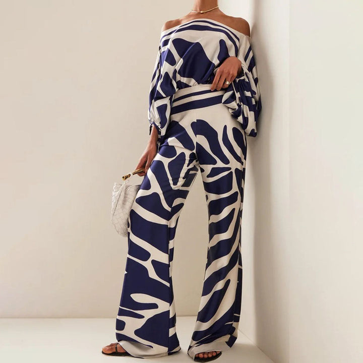 Women's Off Shoulder Long Sleeve Two Piece Outfit-Omni Prime Goods