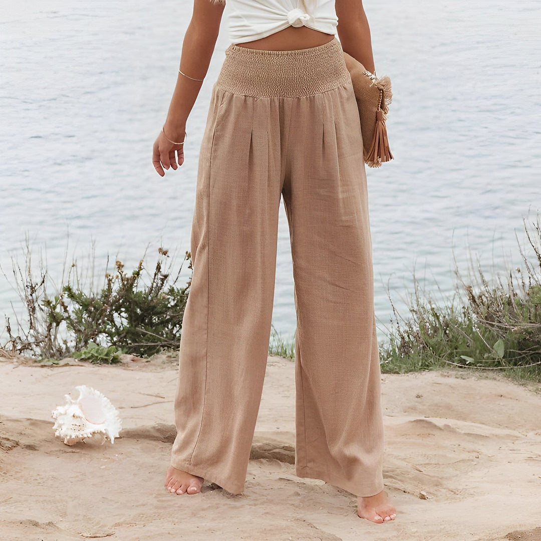 Women's Pleated Front Wide-Cut Pants-Omni Prime Goods