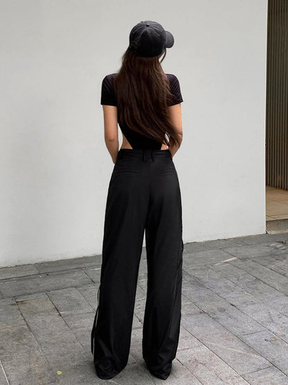 Women’s Relaxed Fit Wide-Leg Athletic Trousers | Sporty Design-Omni Prime Goods