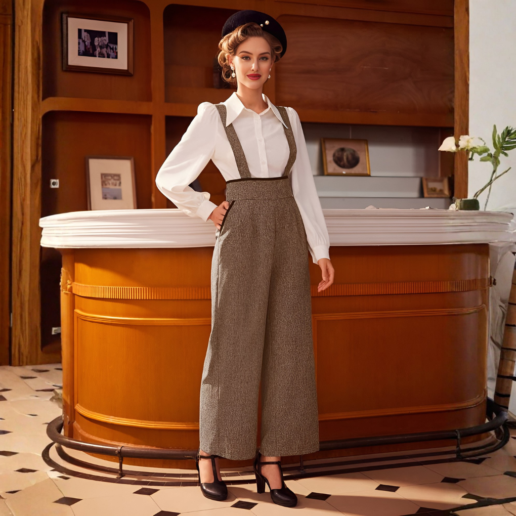 Women's Retro-Inspired Jumpsuit-Omni Prime Goods