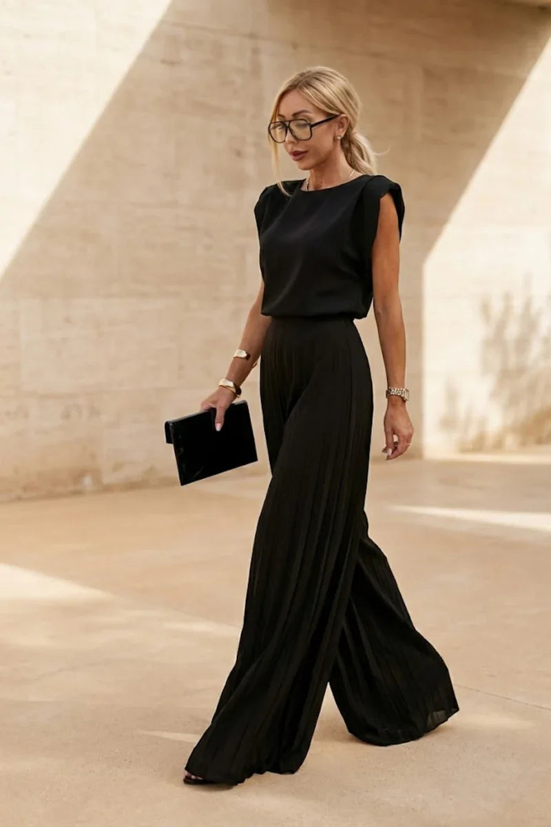 Women's Round Neck Sleeveless Matching Set Outfit-Omni Prime Goods
