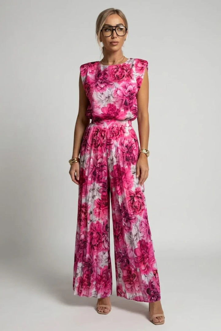 Women's Round Neck Sleeveless Matching Set Outfit-Omni Prime Goods