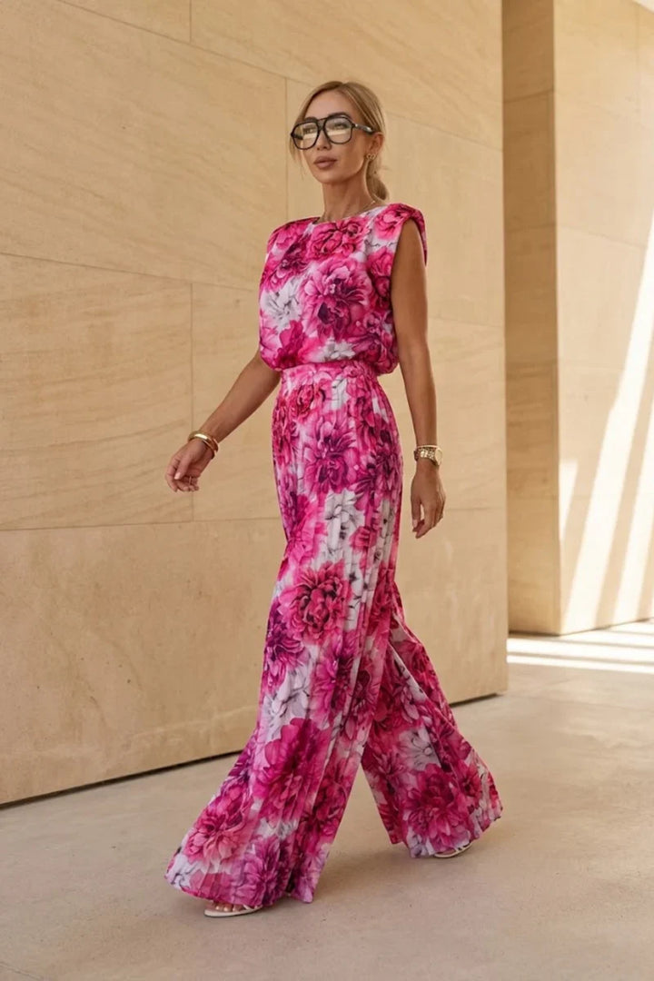 Women's Round Neck Sleeveless Matching Set Outfit-Omni Prime Goods