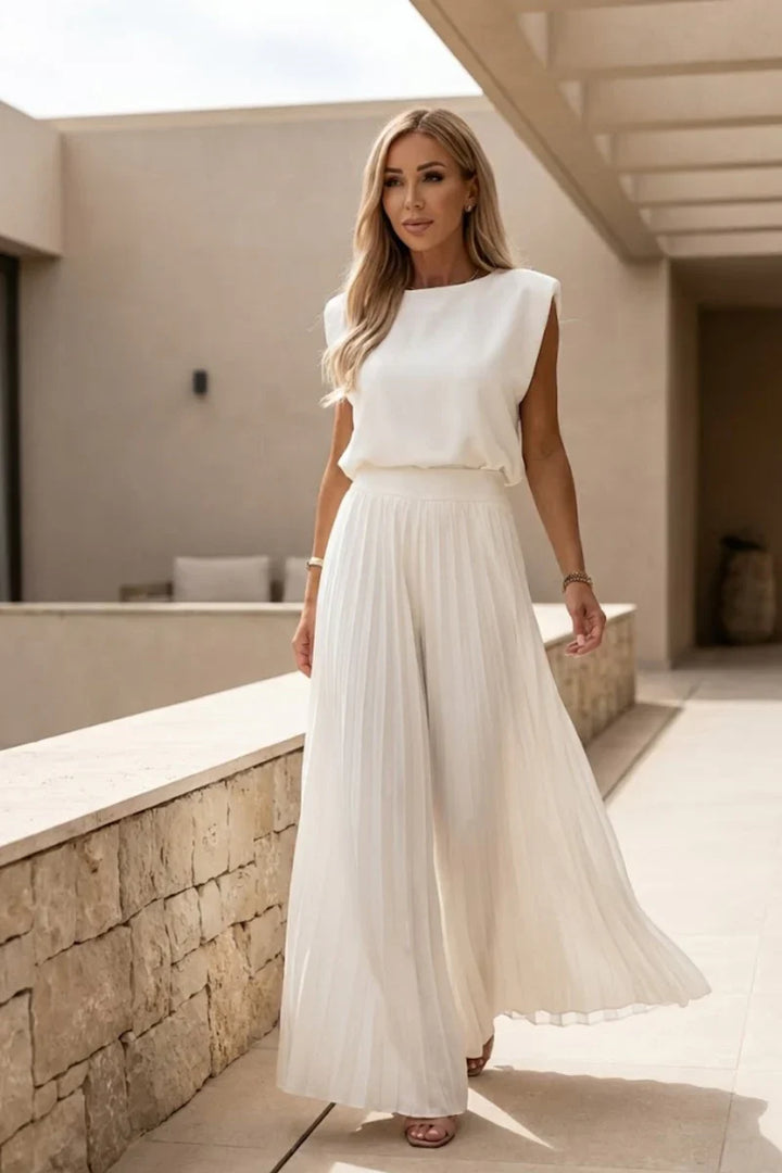 Women's Round Neck Sleeveless Matching Set Outfit-Omni Prime Goods