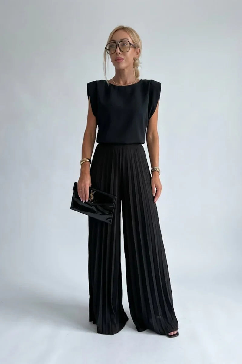 Women's Round Neck Sleeveless Matching Set Outfit-Omni Prime Goods