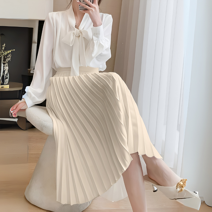Women's Satin Pleated High-Waist Skirt-Omni Prime Goods