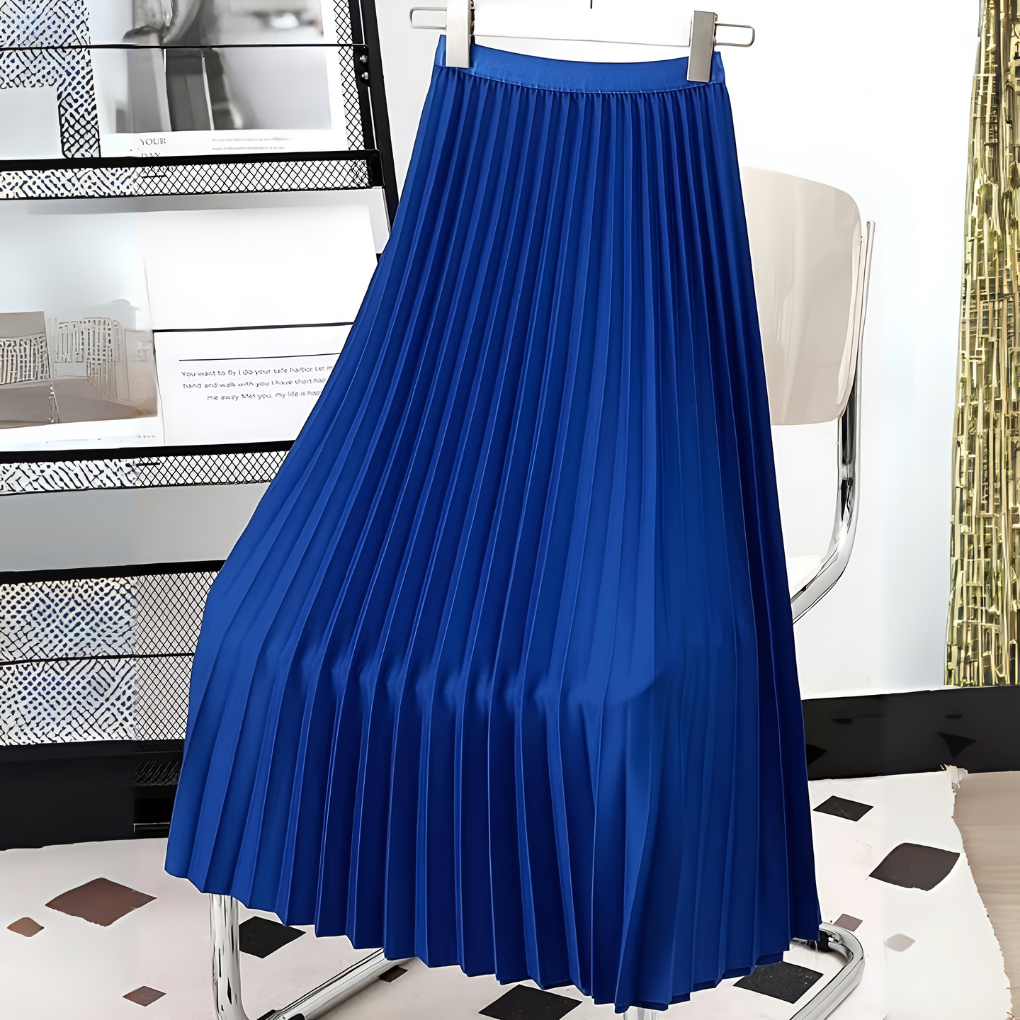 Women's Satin Pleated High-Waist Skirt-Omni Prime Goods