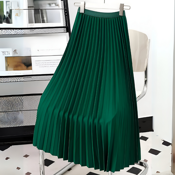 Women's Satin Pleated High-Waist Skirt-Omni Prime Goods