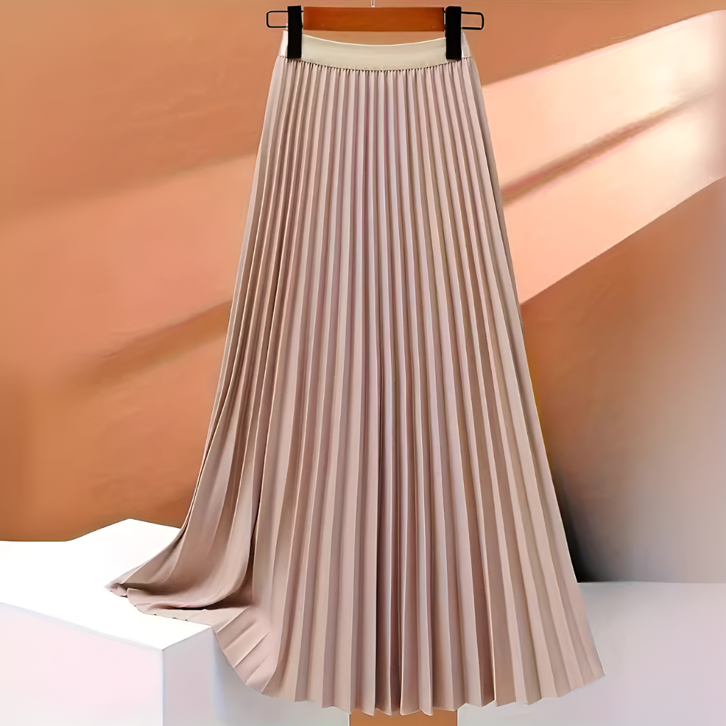 Women's Satin Pleated High-Waist Skirt-Omni Prime Goods