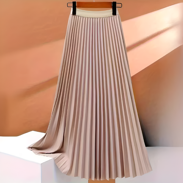 Women's Satin Pleated High-Waist Skirt-Omni Prime Goods