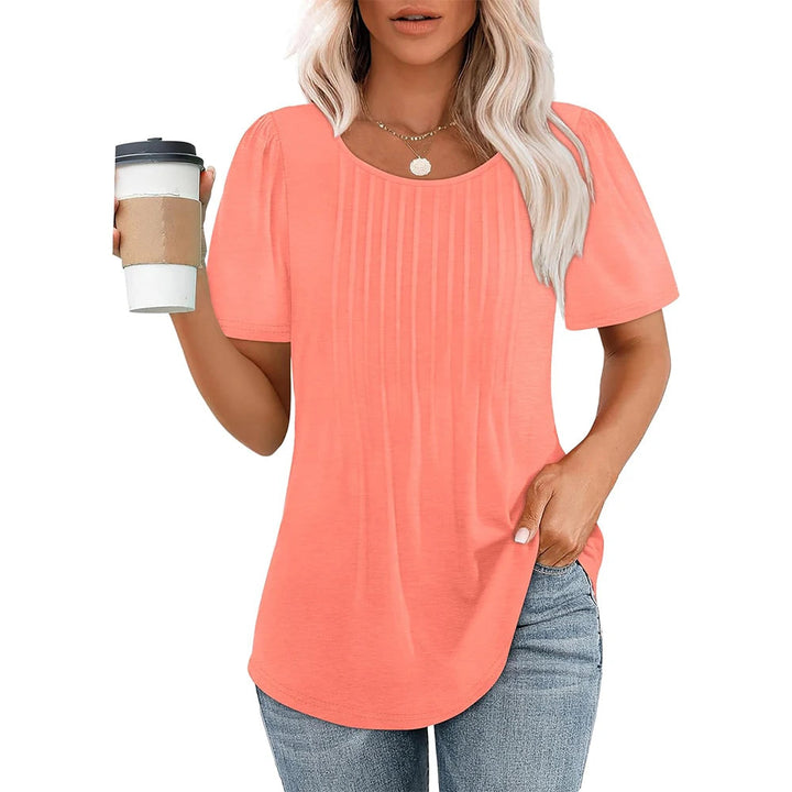 Women's Short Sleeve Round Neck Casual Top-Omni Prime Goods