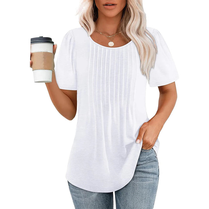 Women's Short Sleeve Round Neck Casual Top-Omni Prime Goods