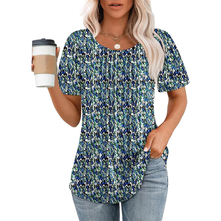 Women's Short Sleeve Round Neck Casual Top-Omni Prime Goods