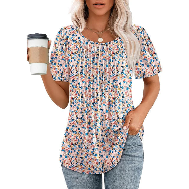 Women's Short Sleeve Round Neck Casual Top-Omni Prime Goods