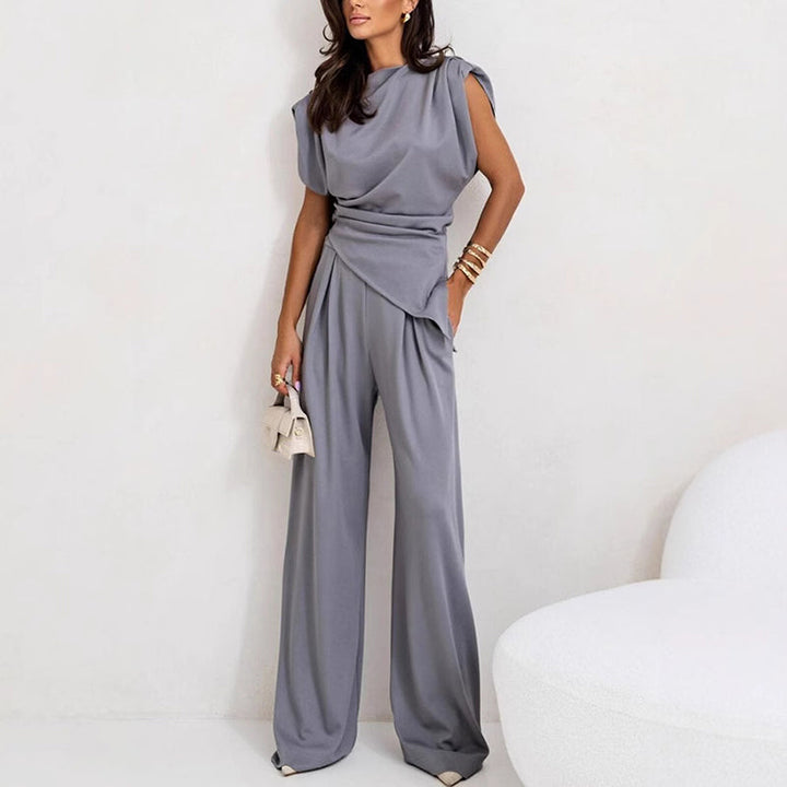 Women's Sleeveless Draped Two-Piece Outfit-Omni Prime Goods
