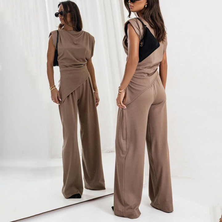 Women's Sleeveless Draped Two-Piece Outfit-Omni Prime Goods