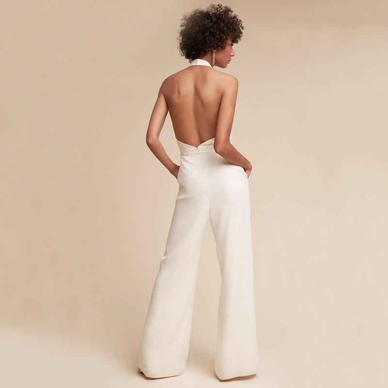 Women's Sleeveless V-Neck Wide Leg Jumpsuit-Omni Prime Goods