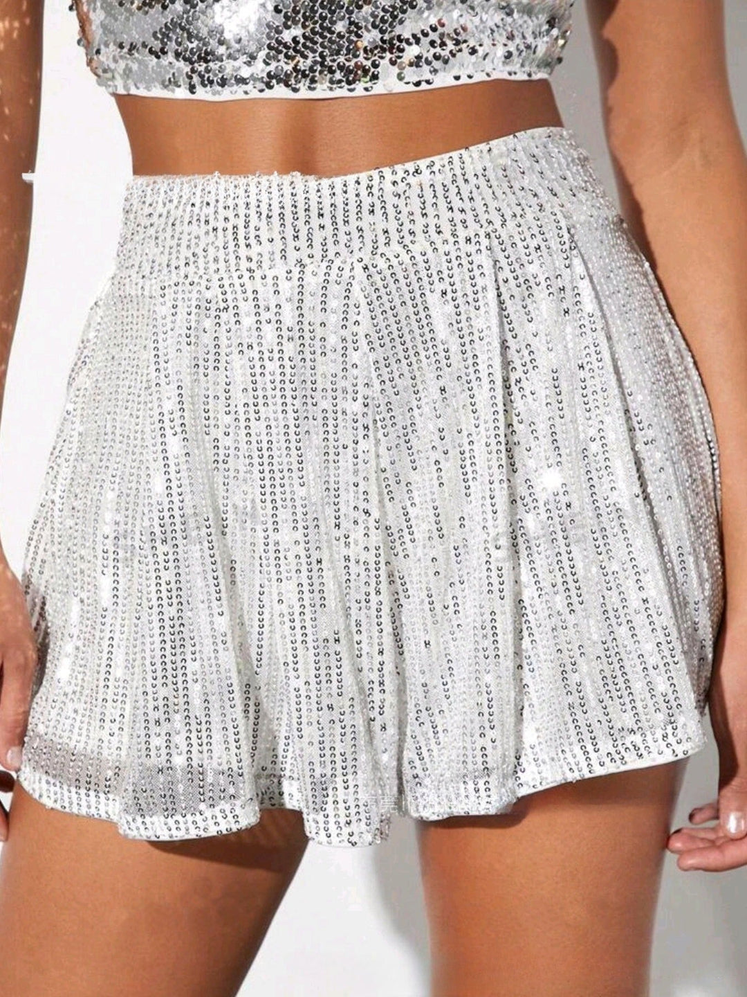 Women's Sparkling Embellished Loose Midi Skirt for Evening Events-Omni Prime Goods