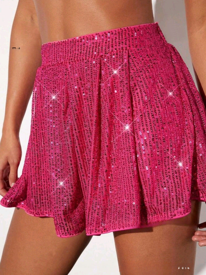 Women's Sparkling Embellished Loose Midi Skirt for Evening Events-Omni Prime Goods