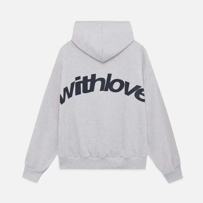 Women's Statement Casual Hoodie with Love Gray