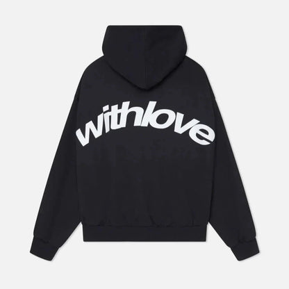 Women's Statement Casual Hoodie with Love Black