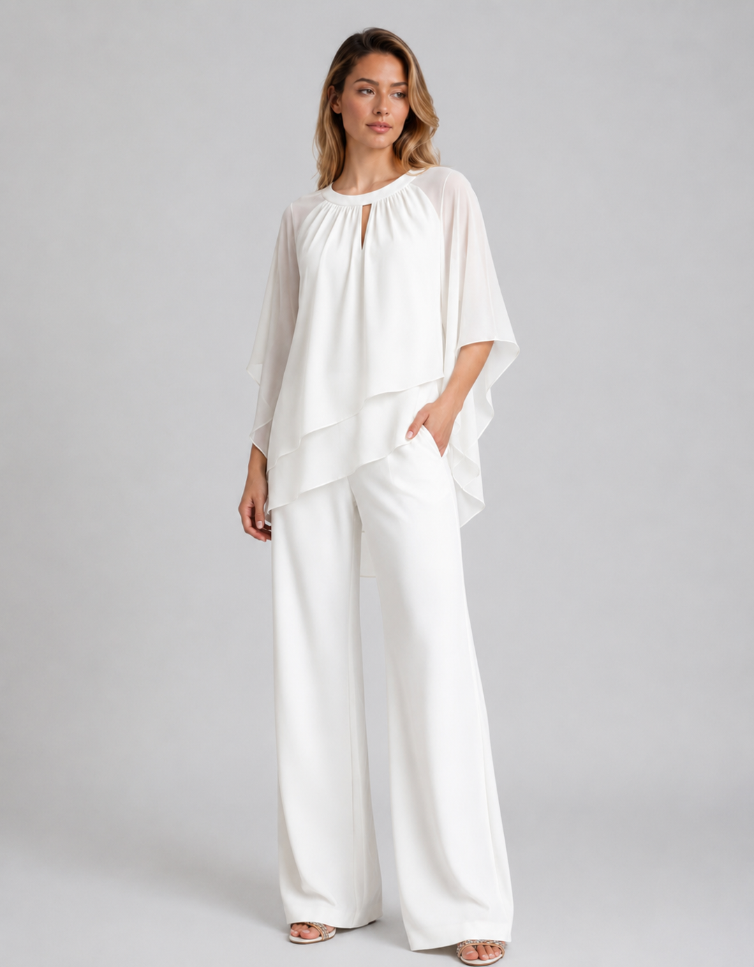 Women's Straight Leg Flowy Two Piece Party Outfit-Omni Prime Goods