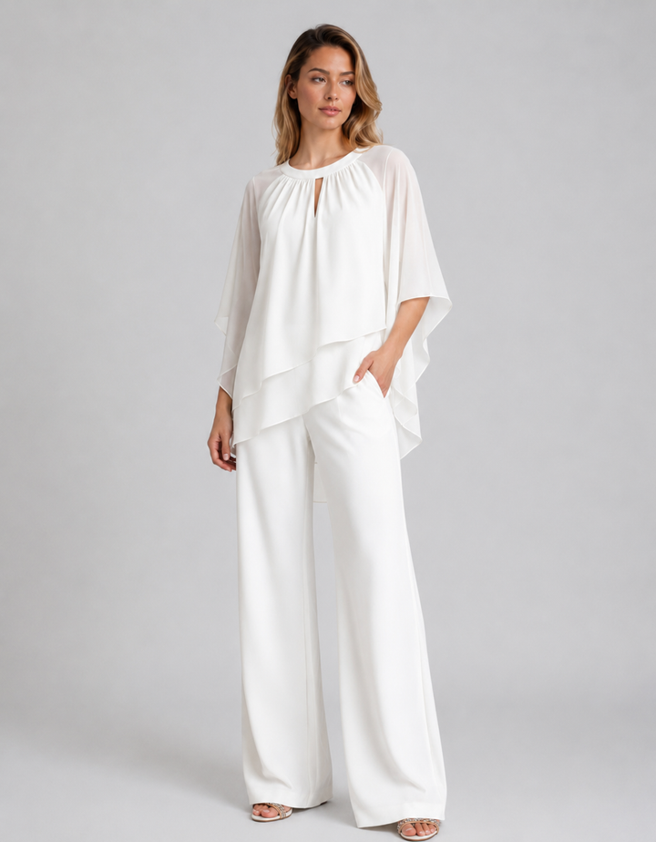 Women's Straight Leg Flowy Two Piece Party Outfit-Omni Prime Goods