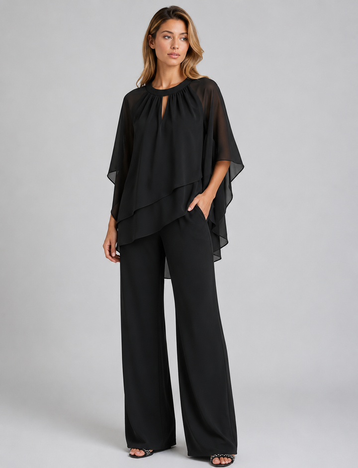 Women's Straight Leg Flowy Two Piece Party Outfit-Omni Prime Goods