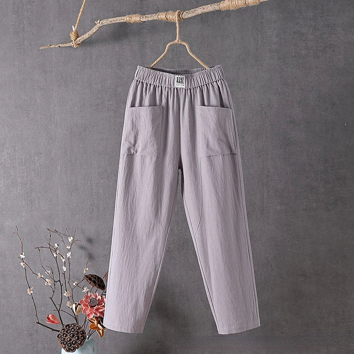 Women's Straight Leg High Rise Summer Trousers-Omni Prime Goods