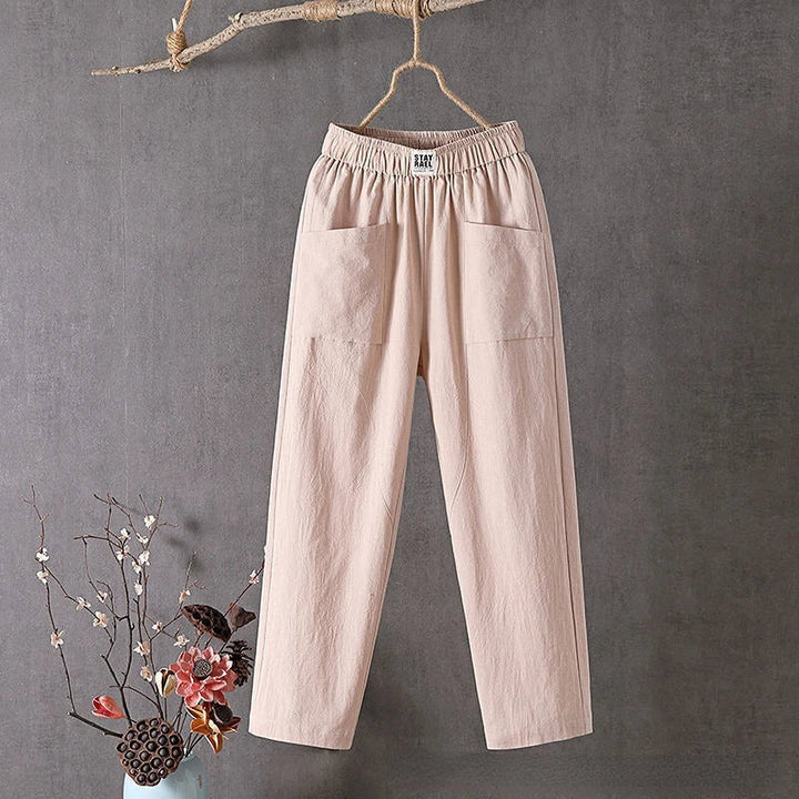 Women's Straight Leg High Rise Summer Trousers-Omni Prime Goods