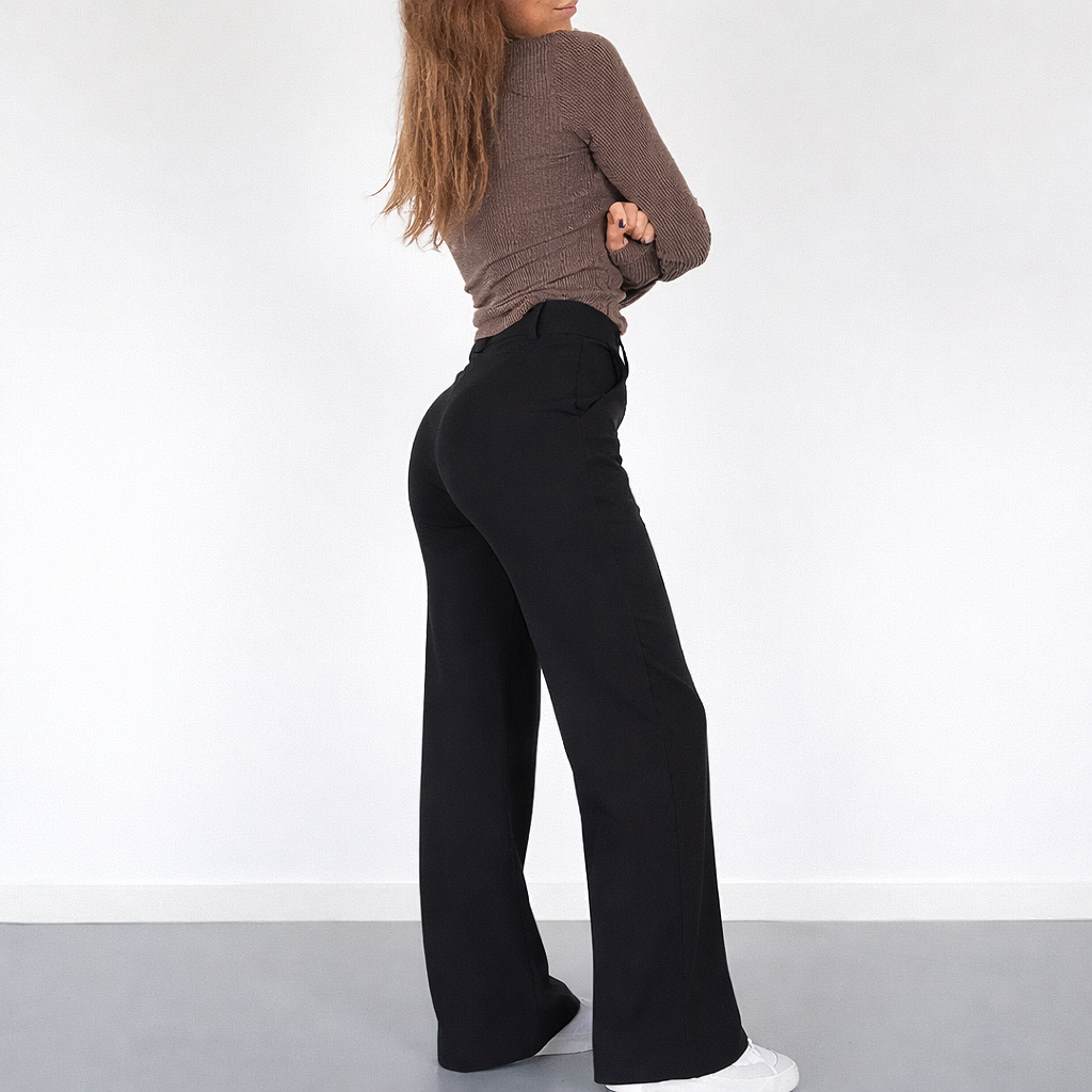 Women's Straight Leg High Waisted Trousers-Omni Prime Goods