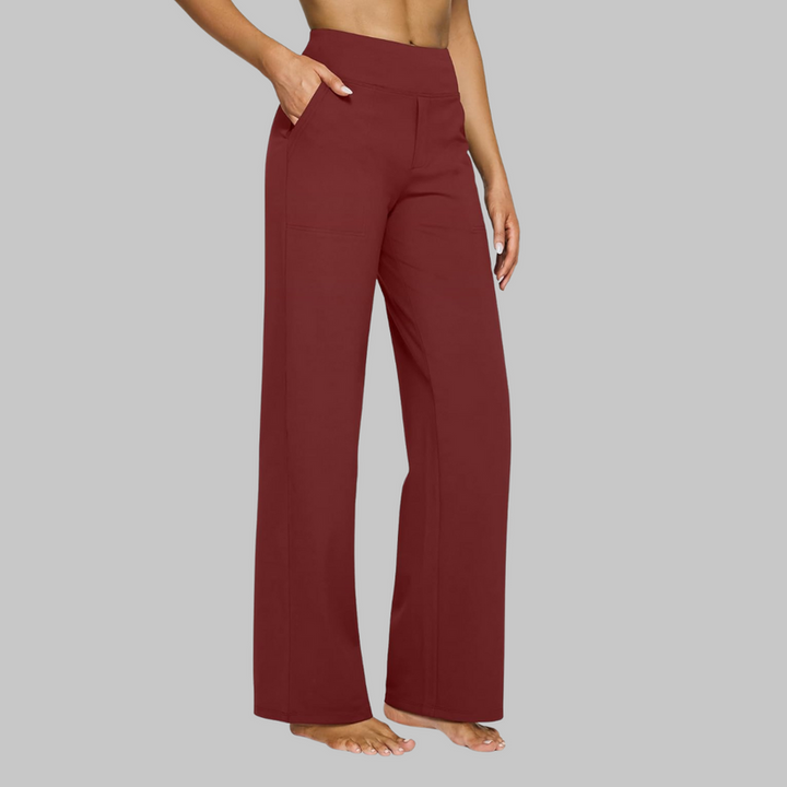 Women's Stretch High Rise Tapered Dress Pants-Omni Prime Goods