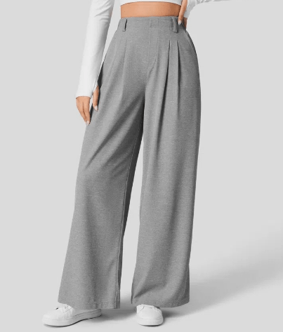 Women's Summer Straight Cut Trousers with Pockets-Omni Prime Goods